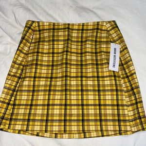 Urban outfitters yellow plaid skirt
